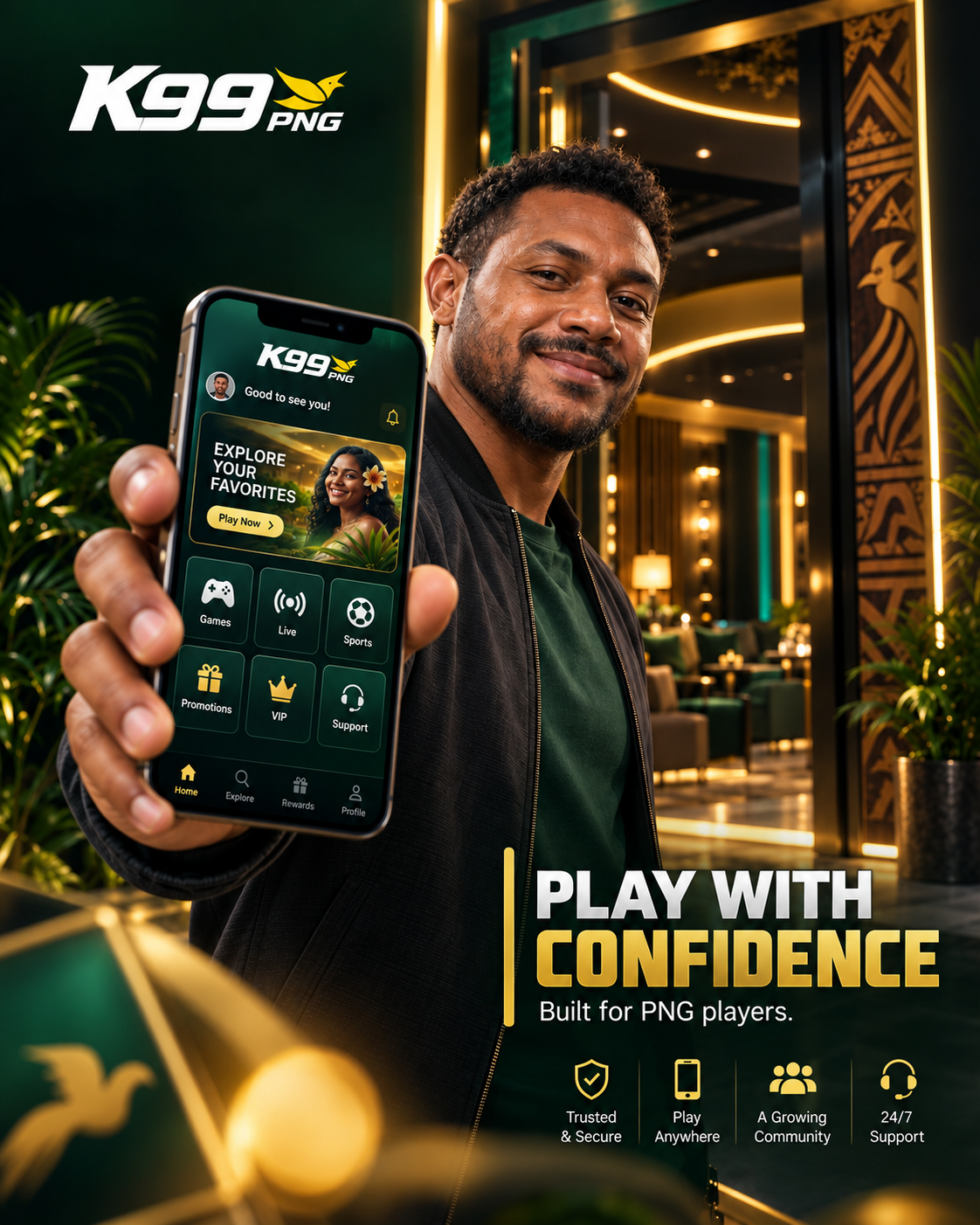 K99PNG — Play with confidence, built for PNG players.